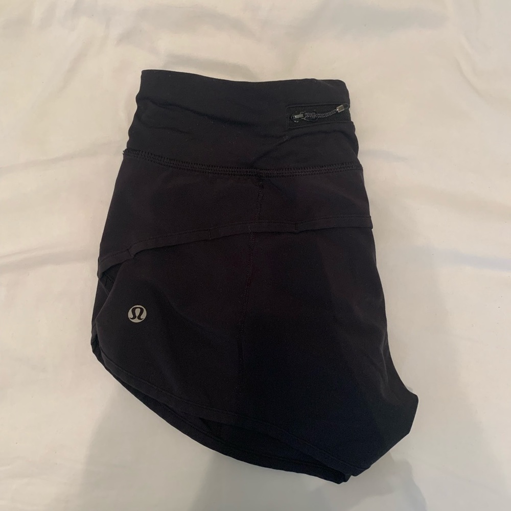 Size 2 and 2.5” lululemon black speed up shorts!!